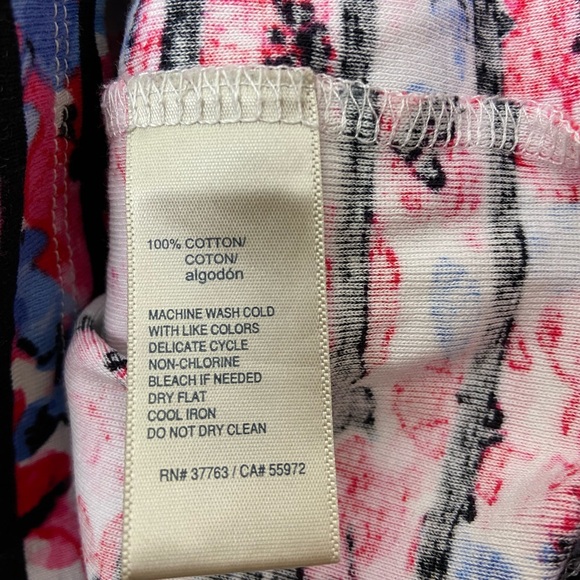 Scalloped boatneck neck 100% cotton stripe and floral tee - Picture 8 of 9